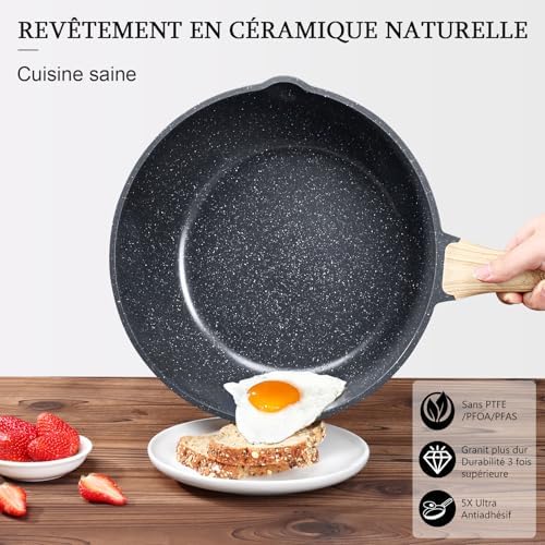Vue 3 de Poele Antiadhesive Avec Couvercle
