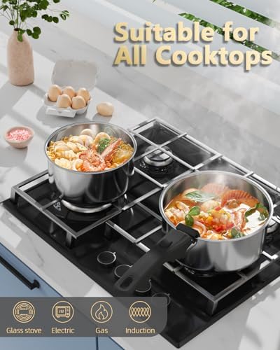 Vue 2 de Set Pieces Casseroles Inox