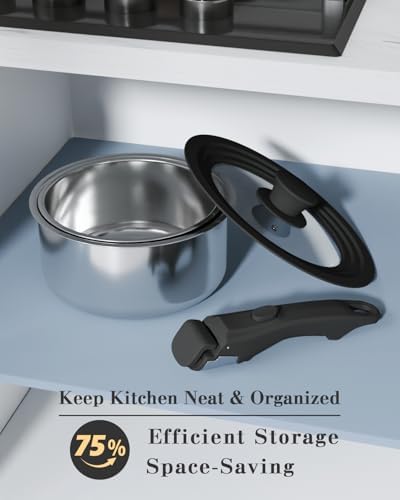 Vue 3 de Set Pieces Casseroles Inox