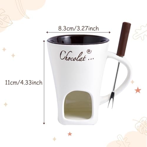 Vue 2 de Fondue Chocolat Bougie Tasses