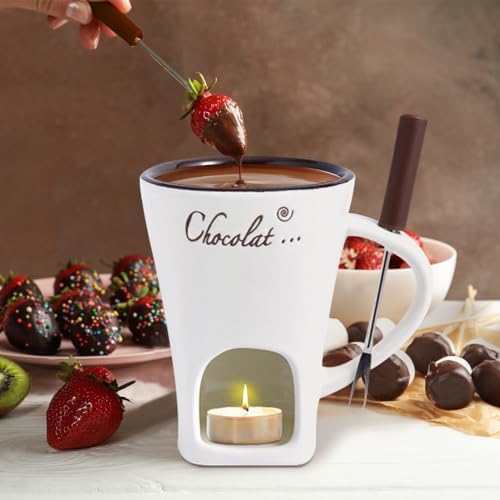 Vue 3 de Fondue Chocolat Bougie Tasses