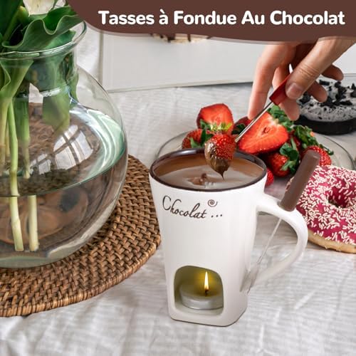 Vue 6 de Fondue Chocolat Bougie Tasses