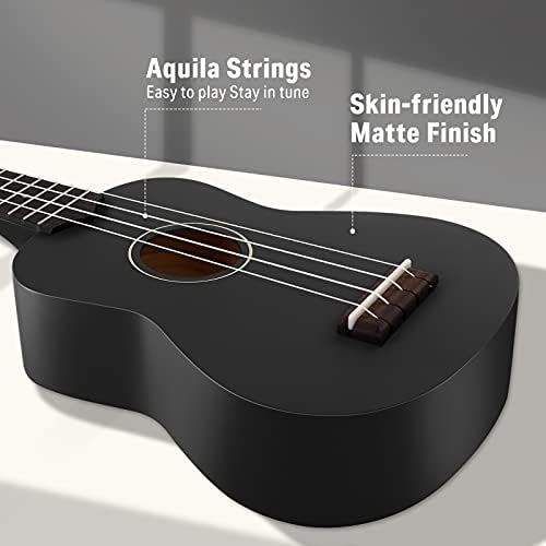 Vue 2 de Donner Ukulele Soprano Noir