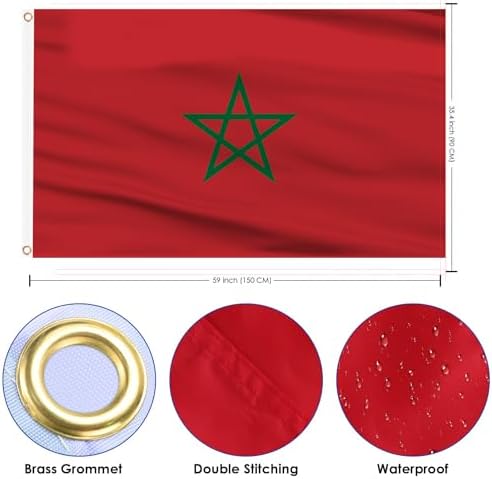 Vue 2 de Ahfulife Grande Drapeau Maroc