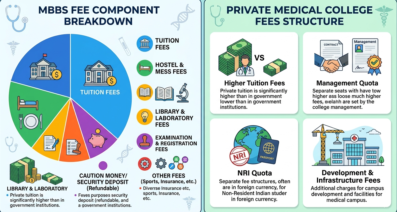MBBS fee component breakdown