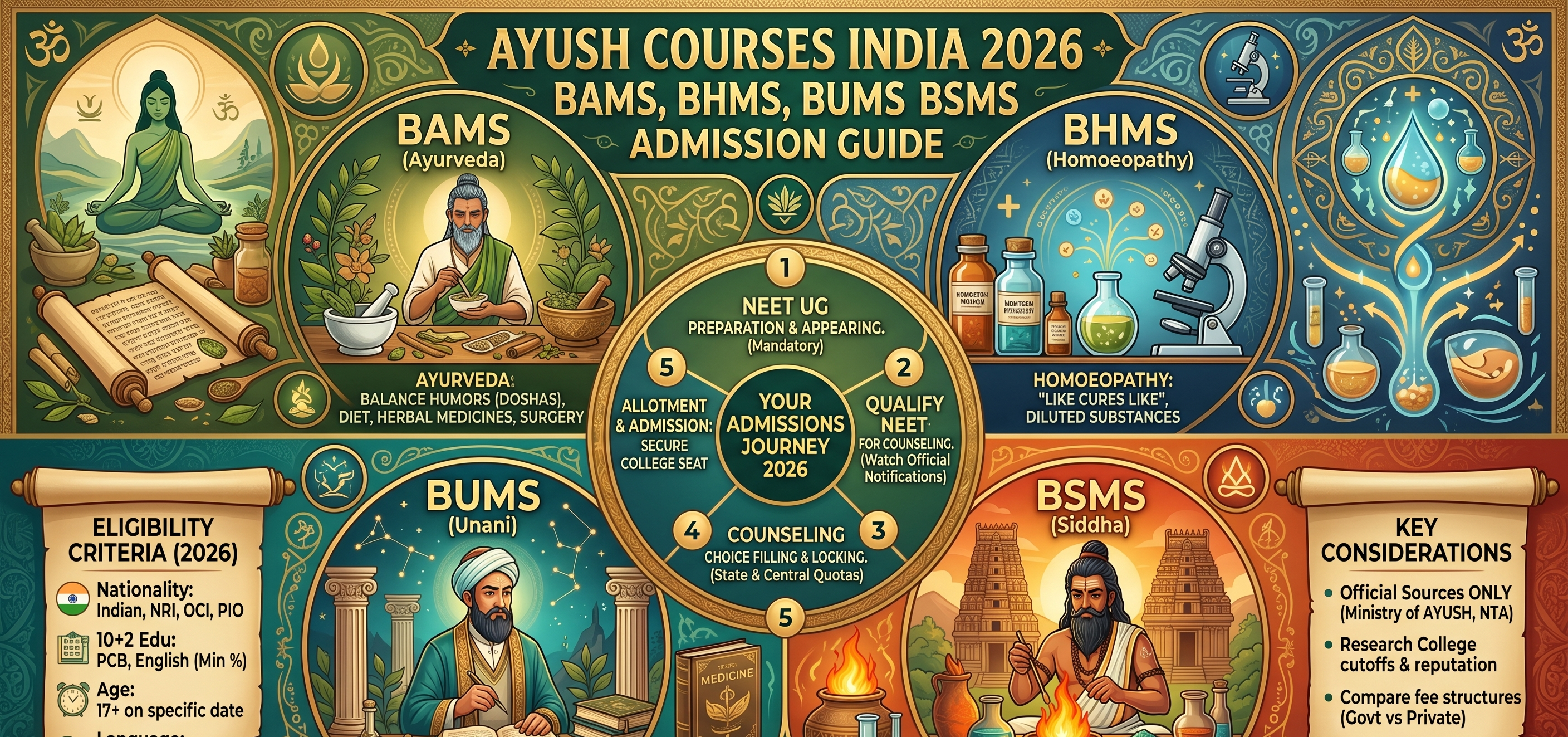 AYUSH Courses India 2026 – BAMS BHMS BUMS BSMS admission guide