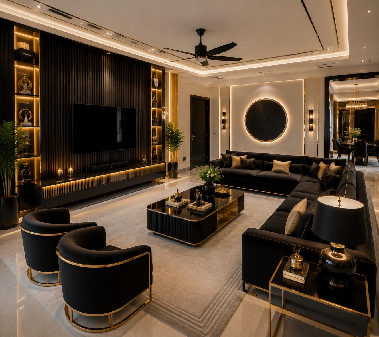 5 Dark Interior Design Ideas with Warm Architectural Lighting