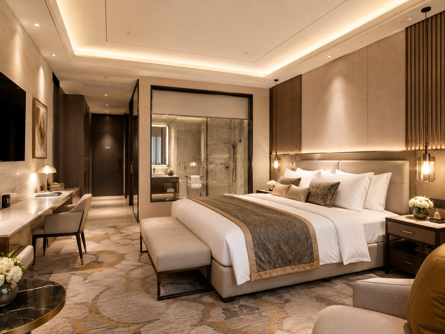 Set one meaningful statement anchor Minimal bedroom with a sculptural decor anchor