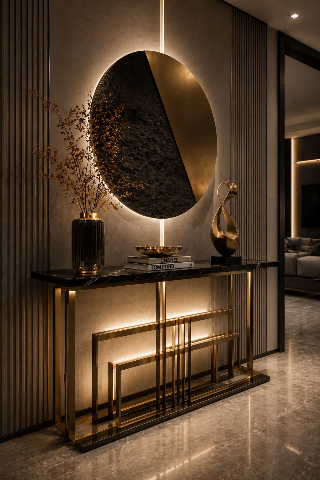 10 Black and Gold Console Table Ideas for a Luxury Entryway (2026) 10 Black and Gold Console Table Ideas for a Luxury Entryway (2026)