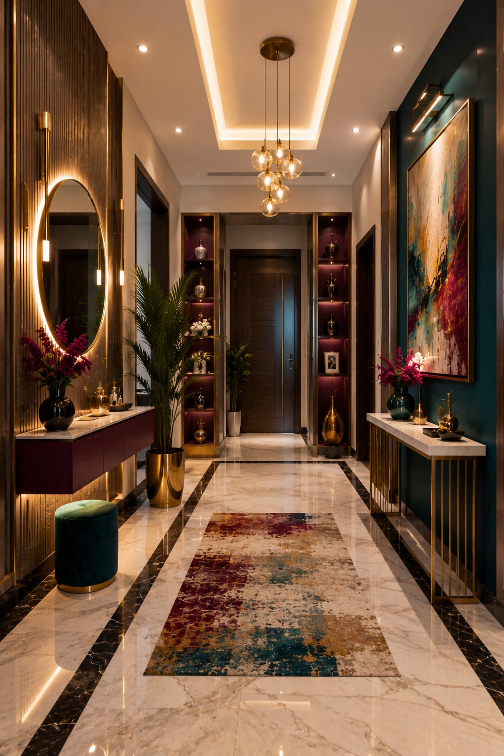 6 Jewel-Tone Luxury Entryway Ideas with Colour, Gold and Drama 6 Jewel-Tone Luxury Entryway Ideas with Colour, Gold and Drama