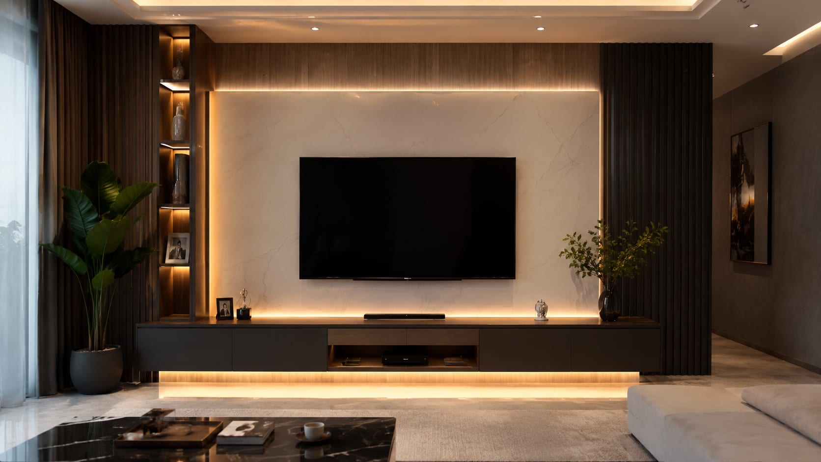 7 Dark TV Wall Design Ideas