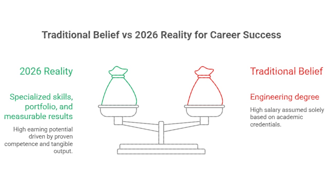 Traditional Belief vs 2026 Reality for Career Success