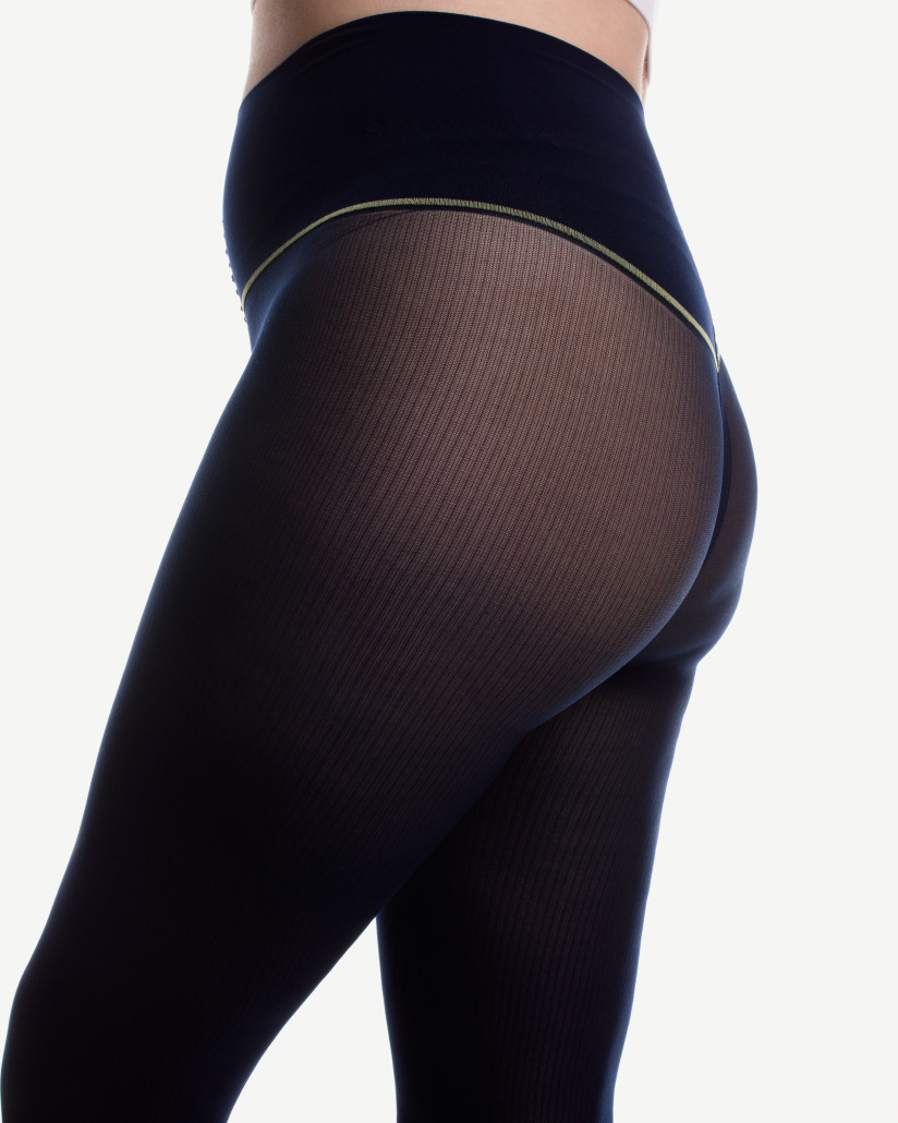 Fine-Rib Classic Sheer Rip-Resist Tights in Navy - Sheertex Europe