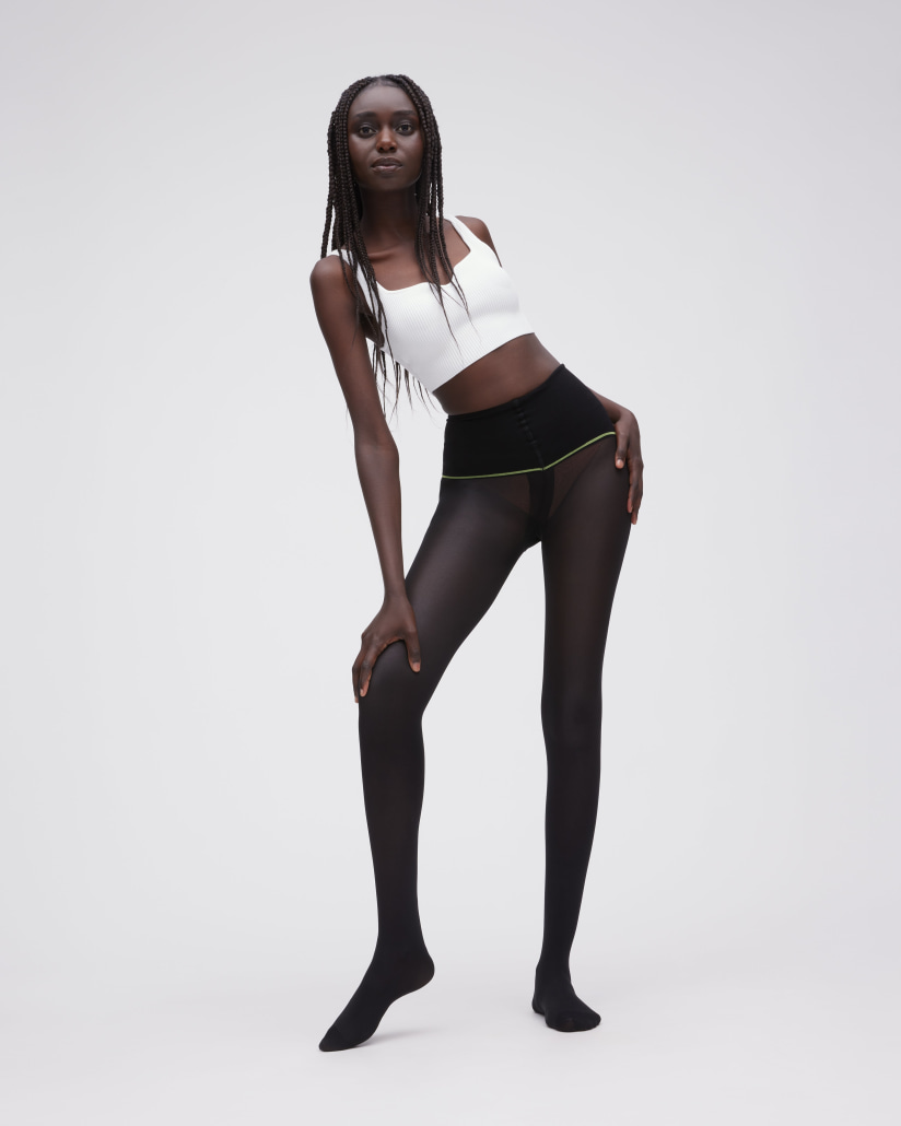 Fine-Rib Classic Sheer Rip-Resist Tights in Navy - Sheertex Europe