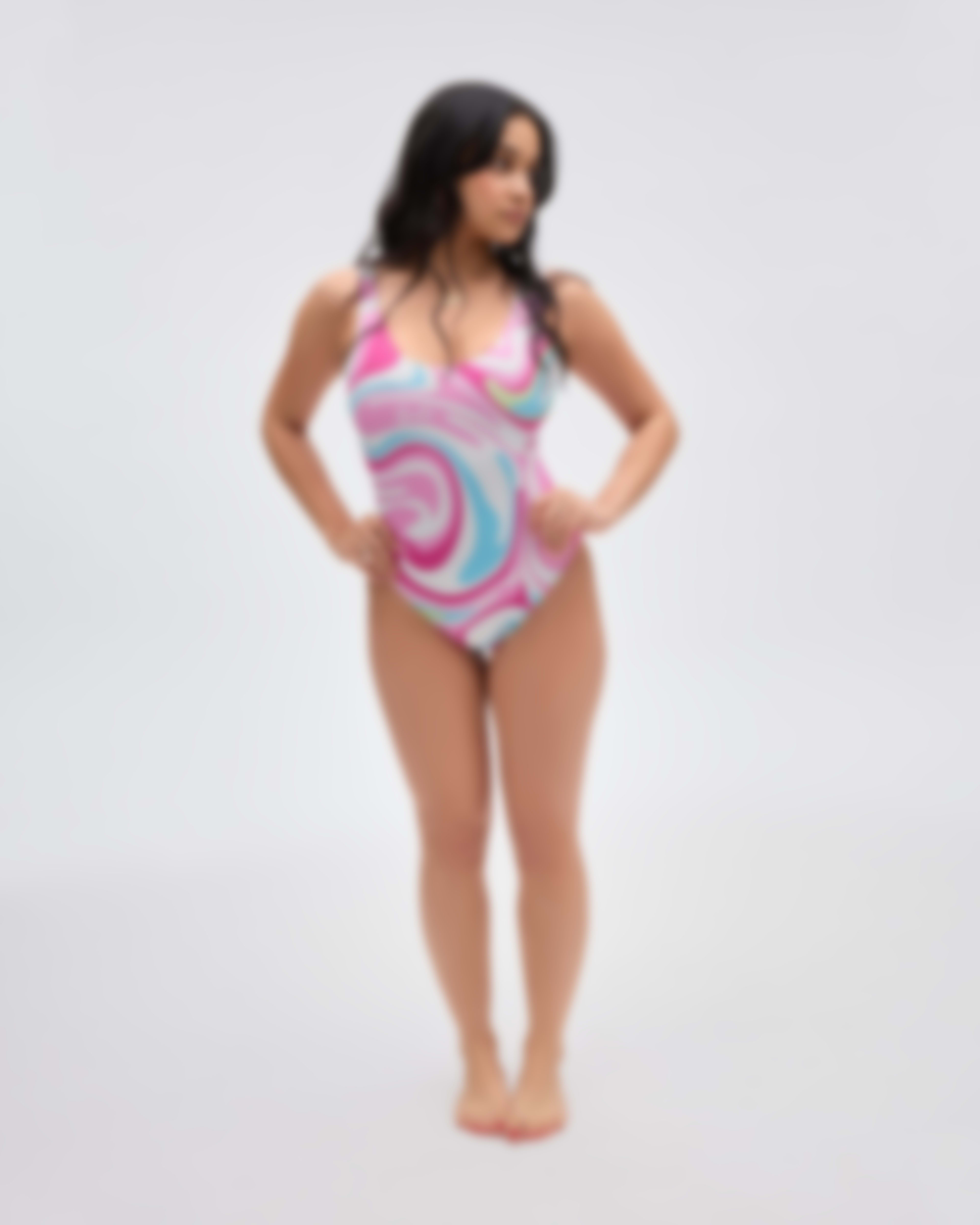 null, Barbie™ 80’s Swirl Bodysuit, barbie-80-s-swirl-bodysuit, sheertex, product image, unbreakable tights, model