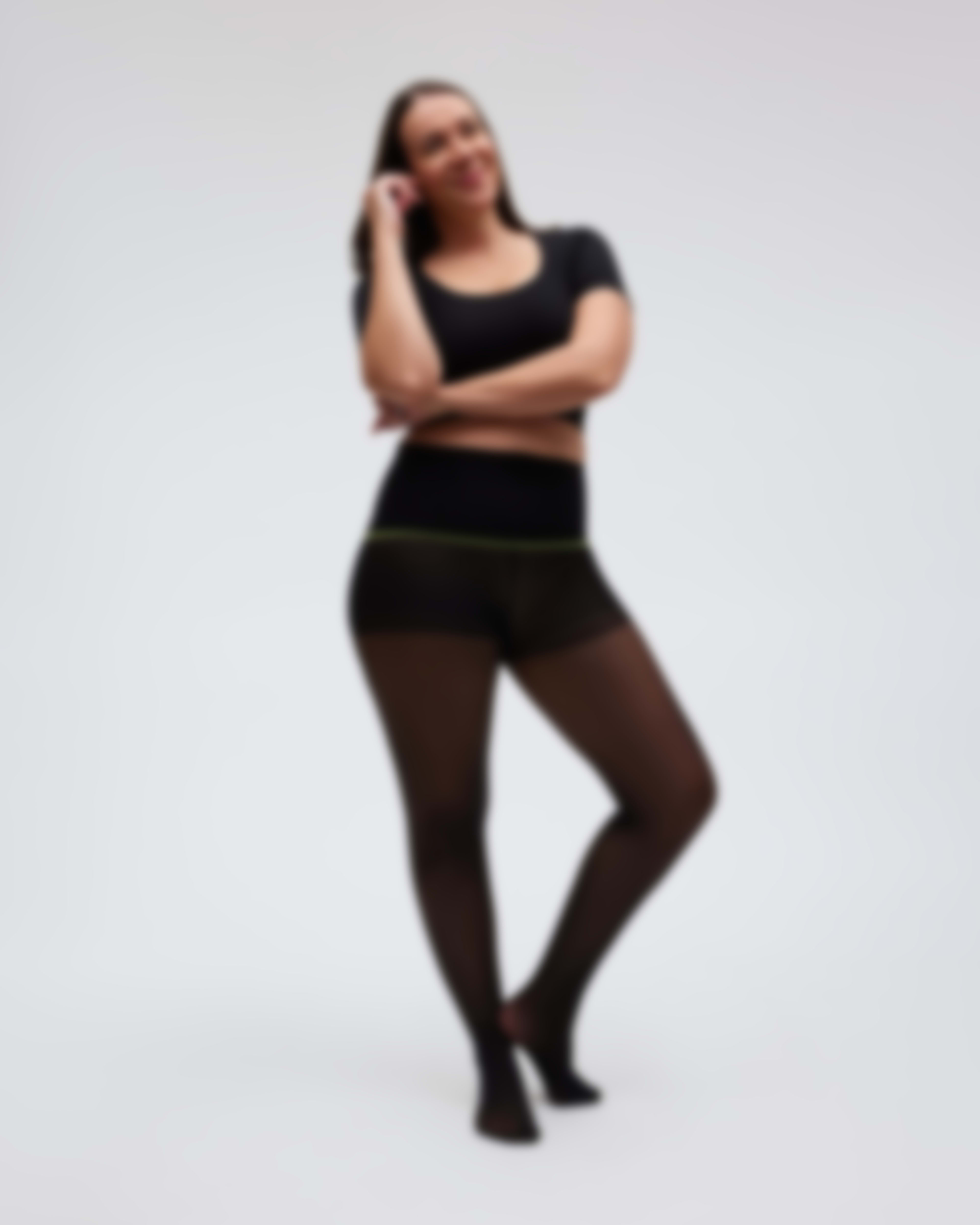 sheertex product image, unbreakable tights, hosiery, model