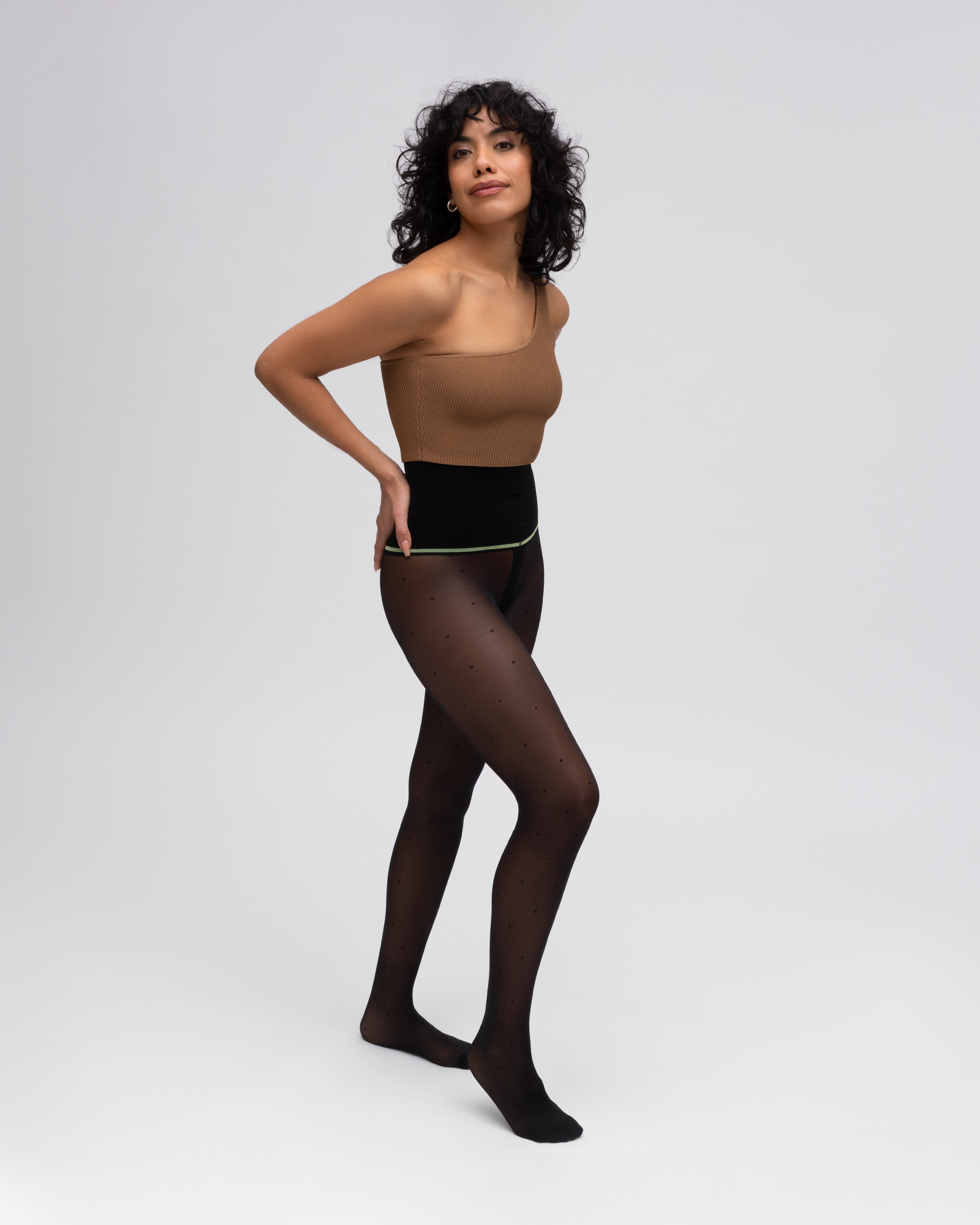 null, Mini Dot Super Sheer Rip-Resist Tights, micro-dot-super-sheer-rip-resist-tights, sheertex, product image, unbreakable tights, model