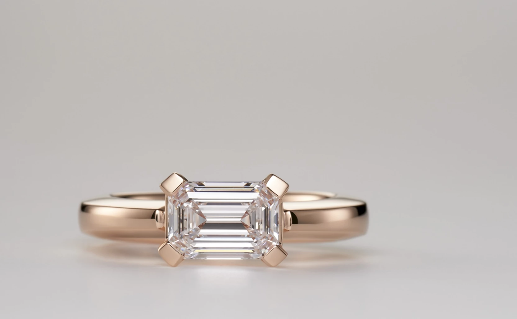 Crown ring c8 6 iv with diamond in rose gold