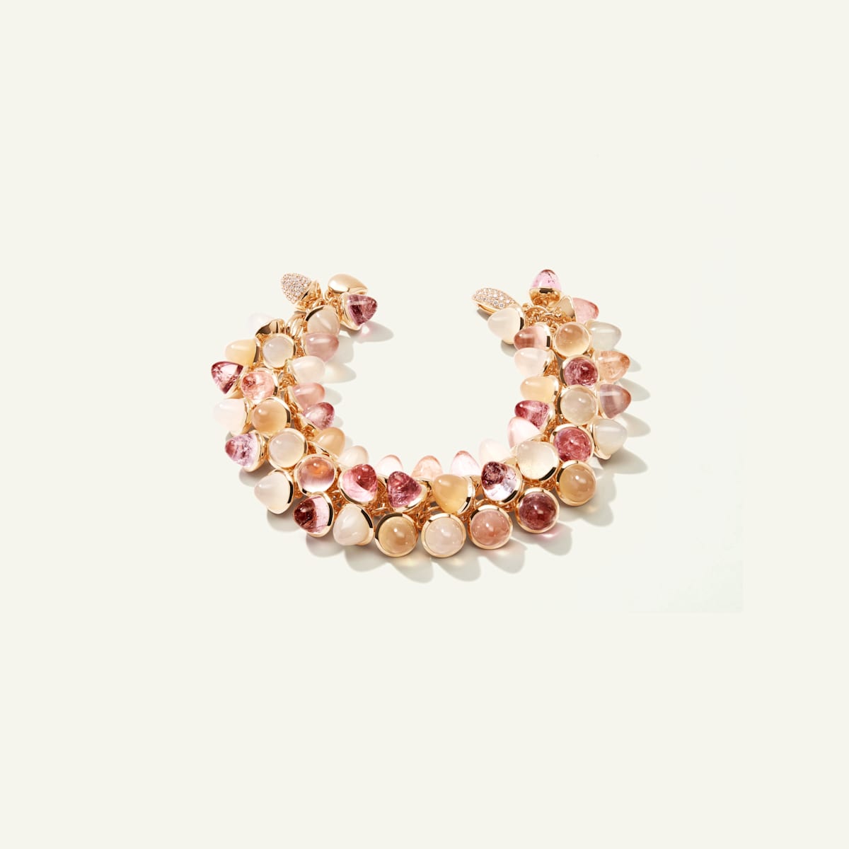 Tamara Comolli Mikado Flamenco Armband in 'Blush' mit Diamant Pavé, Referenz B-MFL-Blu-p-rg