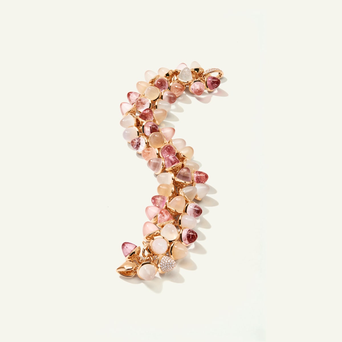 Tamara Comolli Mikado Flamenco Armband in 'Blush' mit Diamant Pavé, Referenz B-MFL-Blu-p-rg, Ansicht 2