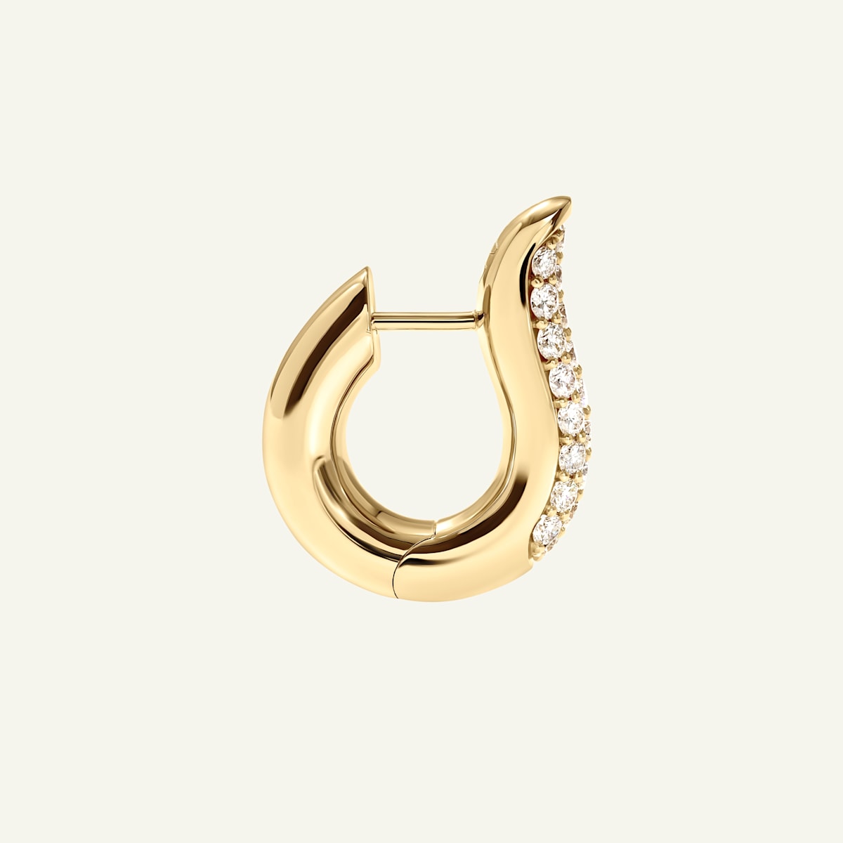 Tamara Comolli Signature Hoop Ohrringe mit Diamant Pavé, Referenz E-Ho-l-p-yg, Ansicht 2