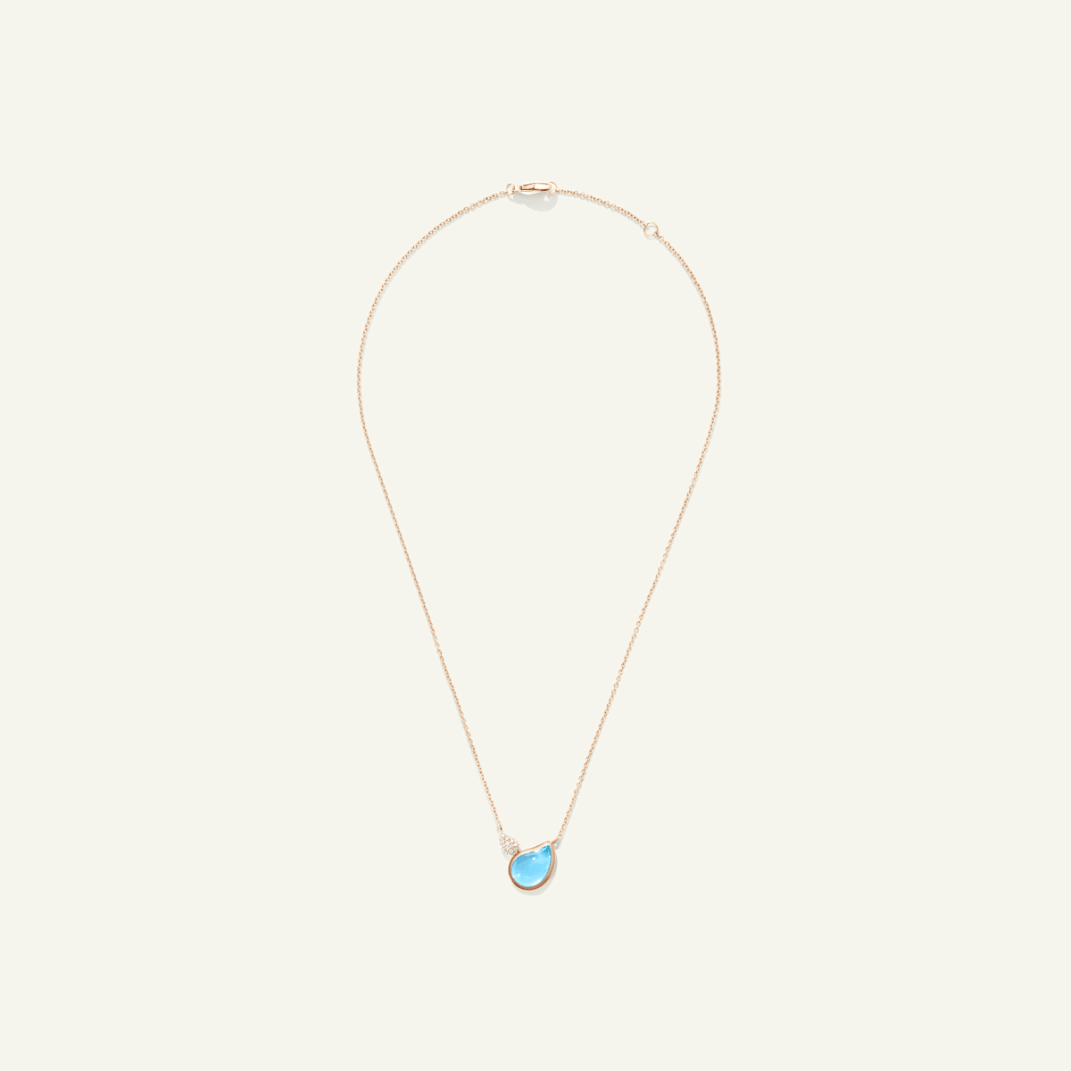 Tamara Comolli Signature 2 Drops Halskette Swiss Topas und Diamant Pavé, Referenz N-Sig-2Dr-ToSw-prg