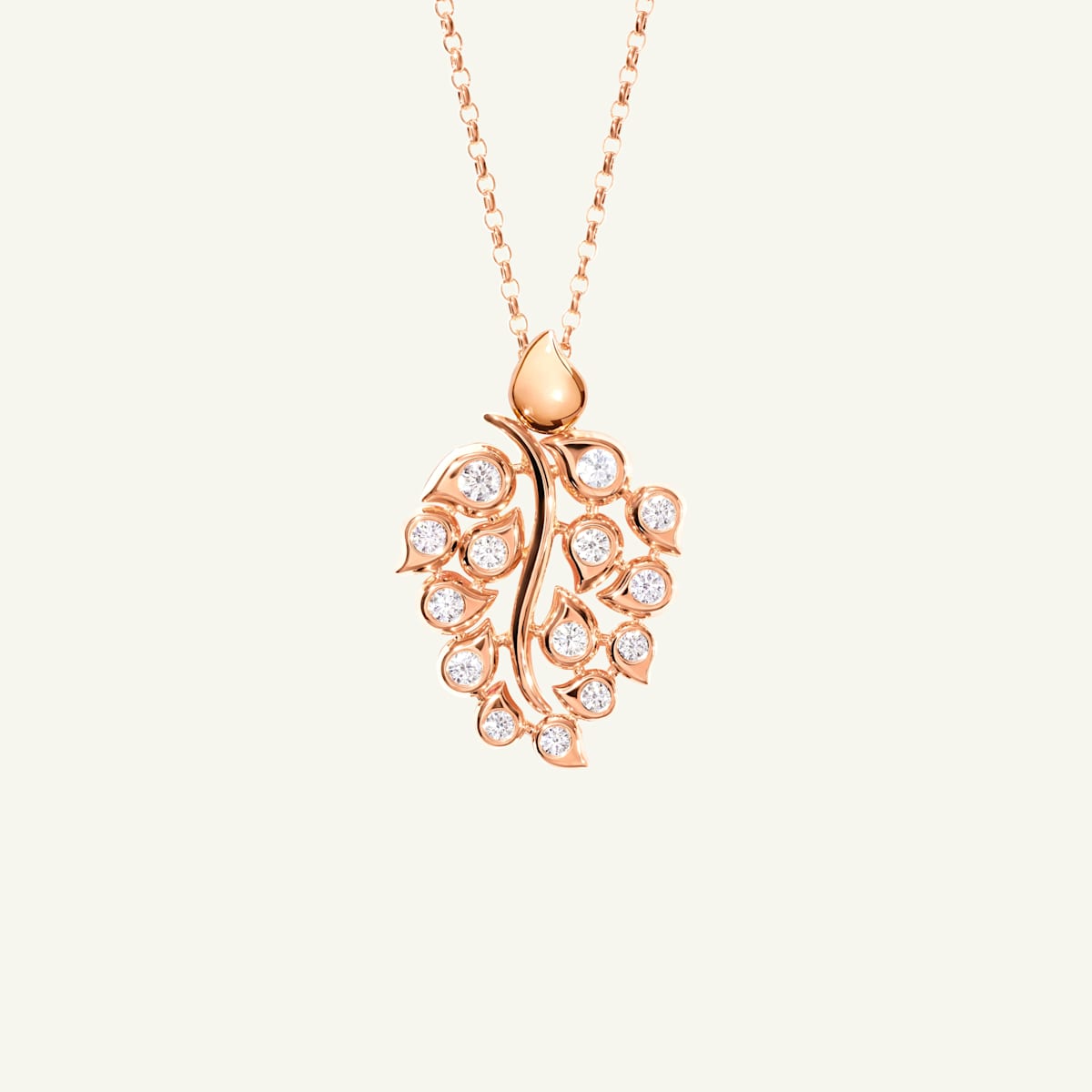 Tamara Comolli Snowflakes Leaf Anhänger in 'Classic' / 'Sky', Referenz P-SF-L-ClSky-rg, Ansicht 2