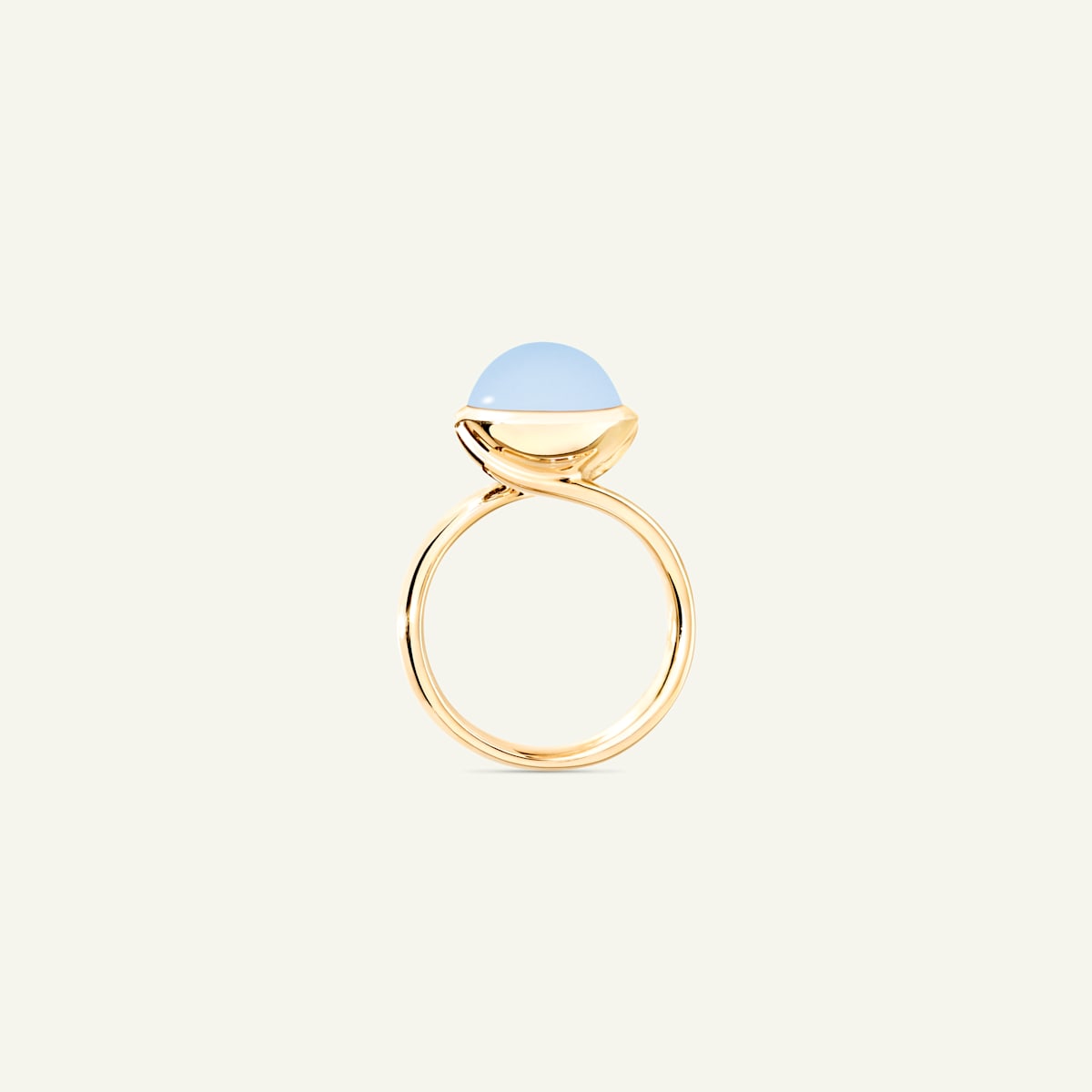 Tamara Comolli Ring Bouton Large Blauer Chalcedon, Referenz R-BOU-l-ChBl-yg, Ansicht 2