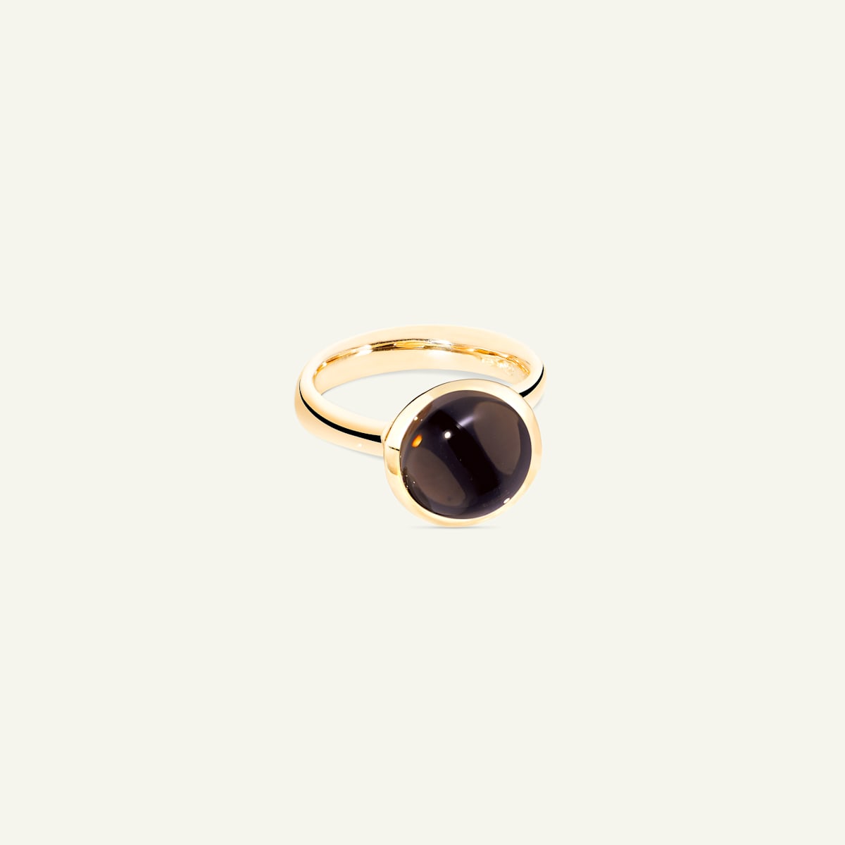 Tamara Comolli Ring Bouton large Smoky Quartz, Referenz R-BOU-l-SmQu-yg
