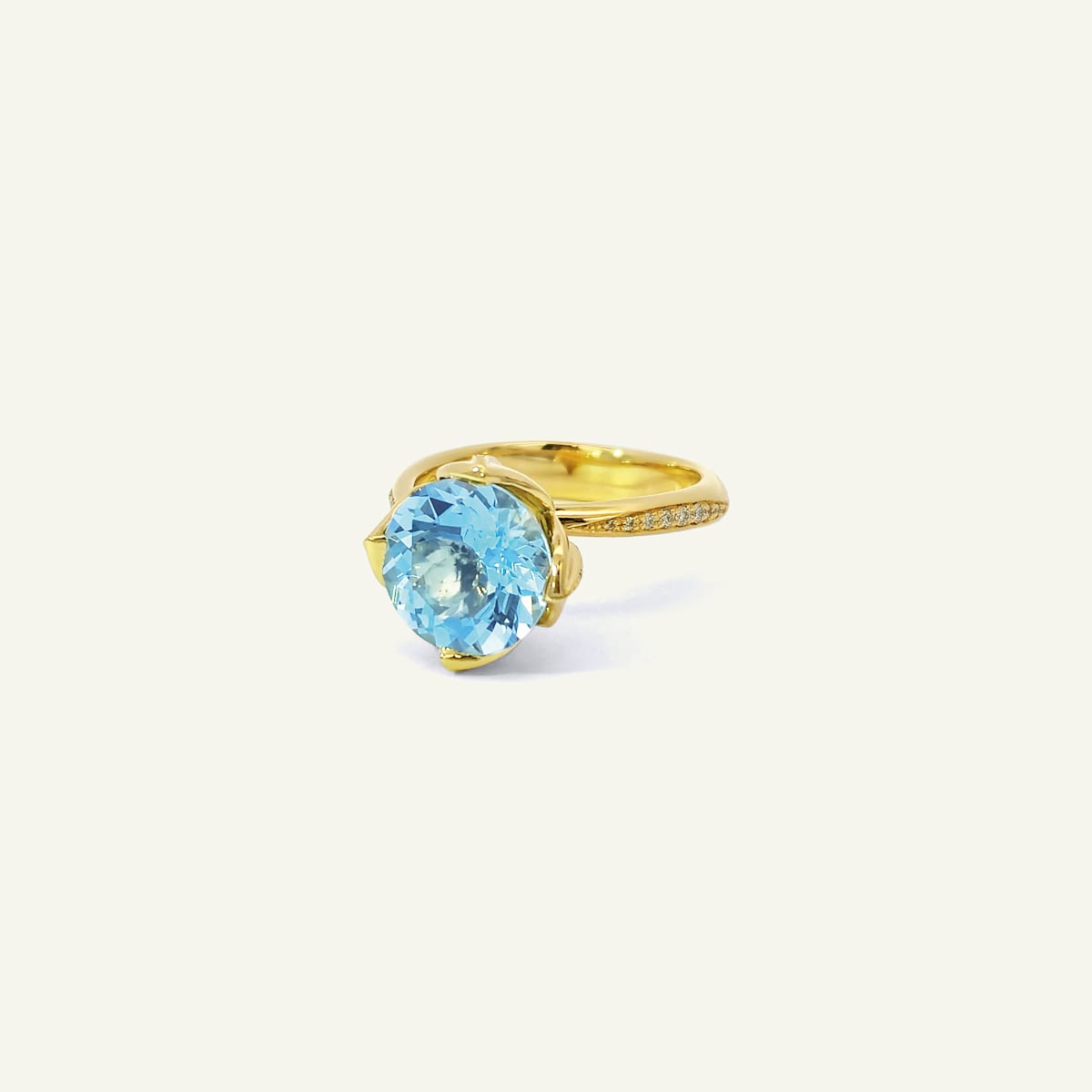 Tamara Comolli Tulip Ring Aquamarine, Referenz R-TUL-Aqua3-p-yg