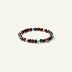 Tamara Comolli India Armband mit Türkisperlen und Snakewood, eine Reihe, Referenz B-IND-SWTur-1-l-rg