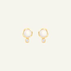 Tamara Comolli Bouton Ohrringe mit Sand Mondstein und Diamanten, Referenz E-BOU-MoSa-Cl-yg