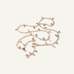 Tamara Comolli Mikado Halskette, 100 cm in 'Blush' mit Diamant Pavé, Referenz N-M-100-Camel-p-rg