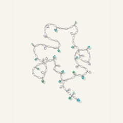 Tamara Comolli Mikado Halskette, 100 cm mit Paraiba Turmalinen und Diamant Pavé, Referenz N-M-100-Par30-p-wg