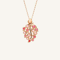 Tamara Comolli Snowflakes Leaf Anhänger in 'Classic' / 'Blush', Referenz P-SF-L-ClBlu-rg