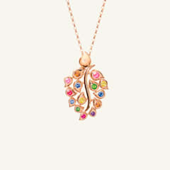 Tamara Comolli Snowflakes Leaf Anhänger in 'Classic' / 'Candy', Referenz P-SF-L-ClCan-rg