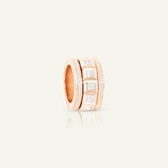 Tamara Comolli Curriculum Vitae 77 Ring mit Diamanten im Princess Cut und Diamant Pavé, Referenz R-CV77-14-PrL-p-rg