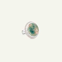 Tamara Comolli Ocean Jasper Small Ring mit Champagne Diamant Pavé, Referenz R-OJ-s-pD-wg