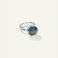 Tamara Comolli Tulip Ring Large mit London Topas, Referenz R-TUL-l-ToLo-wg