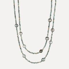 Gellner Collier, Gold 750 gelb, Turmalin multi, Tahiti-Perlen, Referenz 2-81694-01