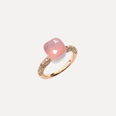 Pomellato Kleiner Ring Nudo Aus Rosenquarz, Referenz PAB7040-O6000-BRCQR