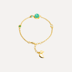 Tamara Comolli Bouton Mini Chain Armband, in 'Lagoon', Referenz B-BOU-c-Lag-sm-yg