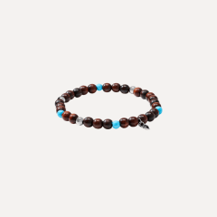 Tamara Comolli India Armband mit Türkisperlen und Snakewood, eine Reihe, Referenz B-IND-SWTur-1-m-wg