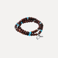 Tamara Comolli India Armband mit Türkisperlen und Snakewood, drei Reihen, Referenz B-IND-SWTur-3-s-wg