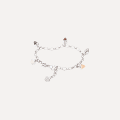 Tamara Comolli Mikado Charm Armband in 'Cashmere' mit Diamant Pavé, Referenz B-MC-Ch-Cas-p-wg