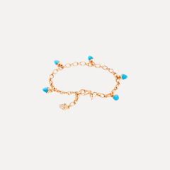 Tamara Comolli Mikado Charm Armband in 'Turquoise' mit Diamant Pavé, Referenz B-MC-Ch-Tur-p-rg