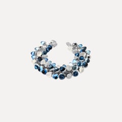 Tamara Comolli Mikado Flamenco Armband in 'Ocean' mit Diamant Pavé, Referenz B-MFL-Oce-p-wg