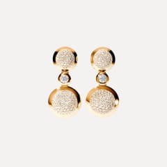 Tamara Comolli Bouton 2 Cabochons Ohrringe mit Diamant Pavé und Diamanten, Referenz E-BOU-2-p-Cl-yg