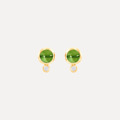Tamara Comolli Bouton Ohrringe mit Peridot und Diamanten, Referenz E-BOU-Per-Cl-yg