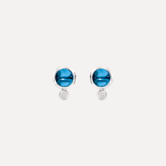 Tamara Comolli Bouton Ohrringe mit London Topas und Diamanten, Referenz E-BOU-ToLo-Cl-wg